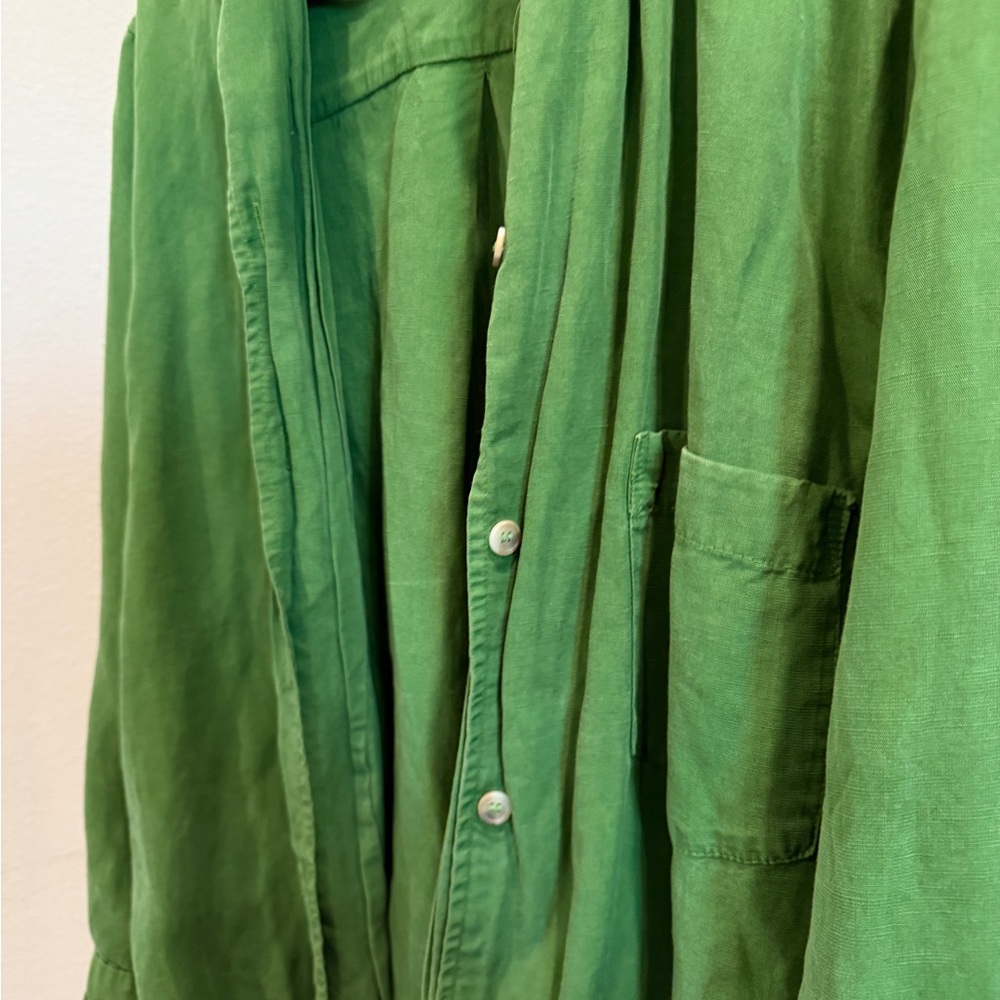ZARA Green Button-Up Shirt Jacket (size L) - Picture 2 of 4